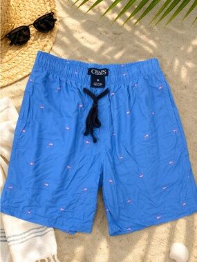 Chaps Men’s Blue Flamingo Print Sleep Trunks